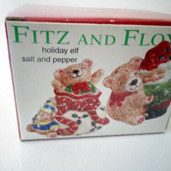 Fitz And Floyd Holiday Elf Salt And Pepper Shakers - Picture 2 of 2
